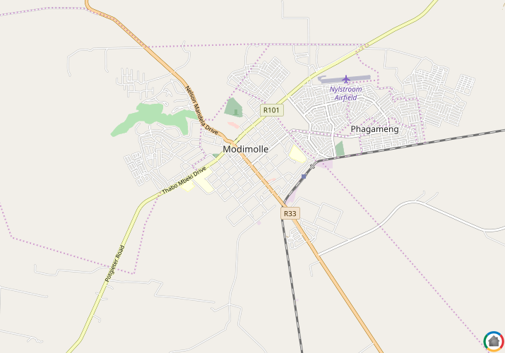 Map location of Modimolle (Nylstroom)